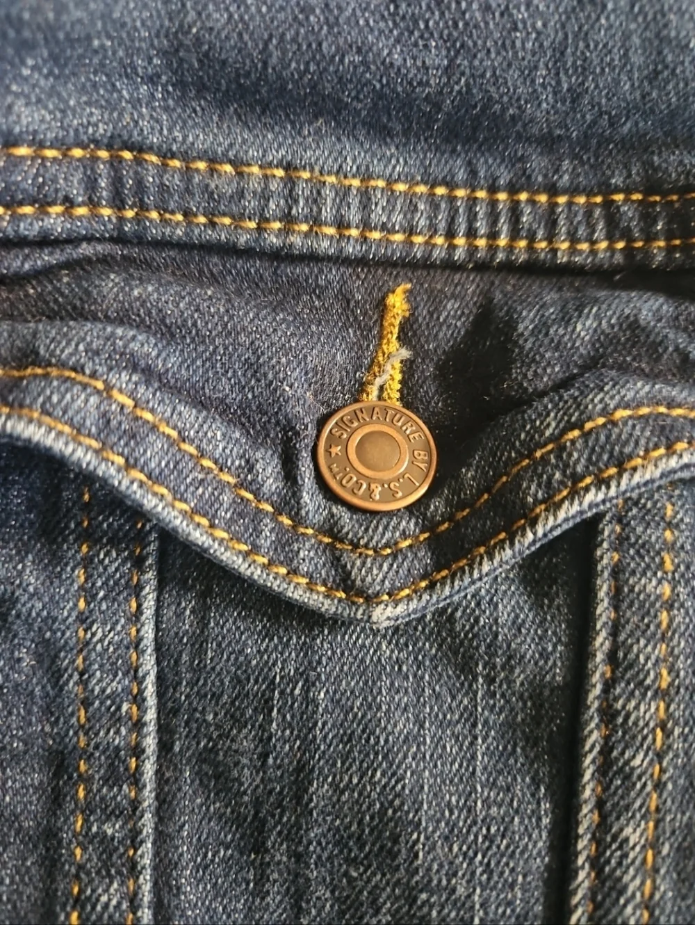 Levi Strauss Signature Gold Jean Jacket Womens Sz Small Blue Denim Classic Fit - Picture 15 of 15